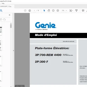 Genie lift 3P/700-REM 4400 2P/300 F Mode d'Emploi PDF