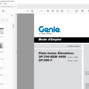 Genie lift 3P/700-REM 4400 2P/300 F Mode d'Emploi PDF