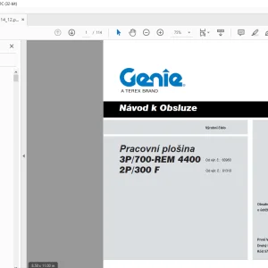 Genie lift 3P700-REM 4400 2P300 F Návod k Obsluze Manuál