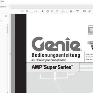 Genie lift AWP Super Series Bedienungsanleitung 114002 PDF