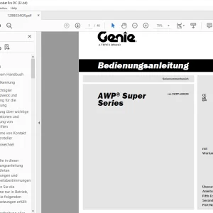 Genie lift AWP Super Series Bedienungsanleitung 1298034 PDF