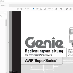 Genie lift AWP Super Series Bedienungsanleitung 145356 PDF