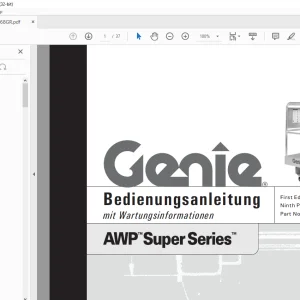Genie lift AWP Super Series Bedienungsanleitung 37168 PDF