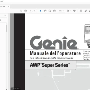 Genie lift AWP Super Series Manuale dell`Operatore 145356