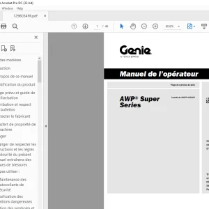 Genie lift AWP Super Series Manuel de l’opérateur 1298034