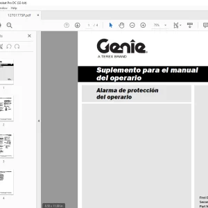 Genie lift Alarma de protección del operario Suplemento para el manual del operario