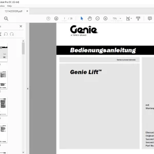 Genie lift Bedienungsanleitung 1314200 - PDF DOWNLOAD (GERMAN)
