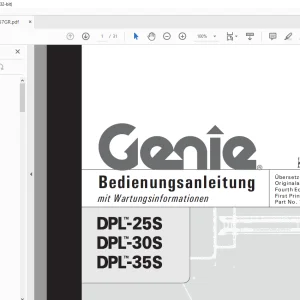 Genie lift DPL-25S DPL-30S DPL-35S Bedienungsanleitung 145357