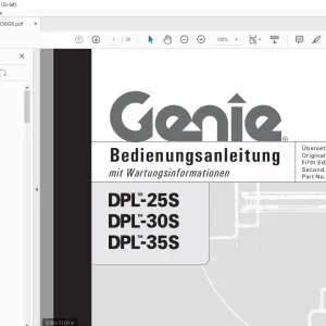 Genie lift DPL-25S DPL-30S DPL-35S Bedienungsanleitung 162436 PDF