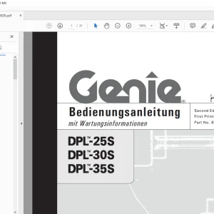 Genie lift DPL-25S DPL-30S DPL-35S Bedienungsanleitung 82799 PDF