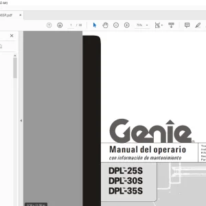 Genie lift DPL-25S DPL-30S DPL-35S Manual del Operario