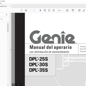 Genie lift DPL-25S DPL-30S DPL-35S Manual del operario 133499