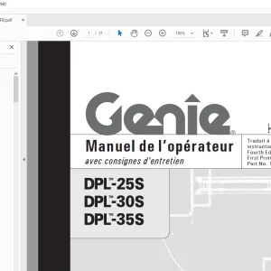 Genie lift GPL-25S GPL-30S DPL-35S Manuel de l`Operateur 145357