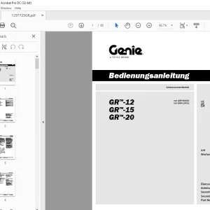 Genie lift GR-12 GR-15 GR-20 Bedienungsanleitung 1297725 PDF