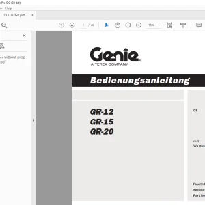 Genie lift GR-12 GR-15 GR-20 Bedienungsanleitung 133102  PDF
