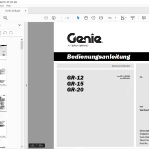 Genie lift GR-12 GR-15 GR-20 Bedienungsanleitung PDF