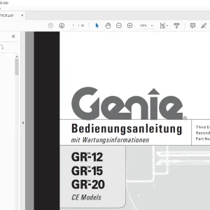 Genie lift GR-12 GR-15 GR-20 Bedienungsanleitung 97779 PDF
