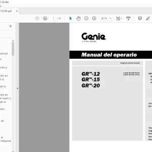 Genie lift GR-12 GR-15 GR-20 Manual del operario 1297723 PDF