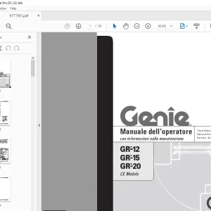 Genie lift GR-12 GR-15 GR-20 Manuale dell'operatore 97779