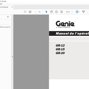 Genie lift GR-12 GR-15 GR-20 Manuel de l’opérateur 133102
