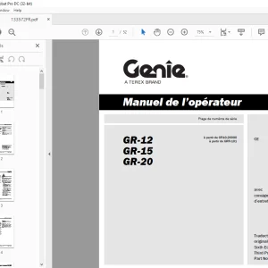 Genie lift GR-12 GR-15 GR-20 Manuel de l’opérateur 133572 PDF