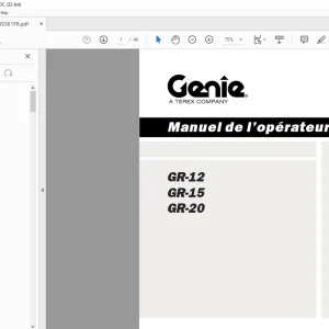 Genie lift GR-12 GR-15 GR-20 Manuel de l’opérateur 145361