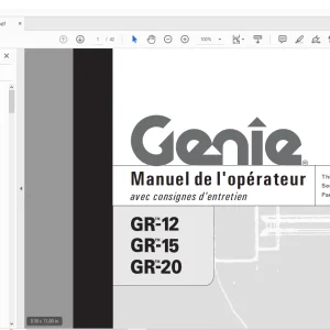 Genie lift GR-12 GR-15 GR-20 Manuel de l’opérateur 97773