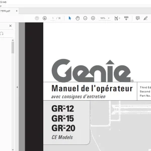 Genie lift GR-12 GRT-15 GRT-20 Manuel de l’opérateur 97779