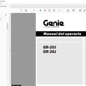 Genie lift GR-20J GR-26J Manual del operario T110457- PDF DOWNLOAD (Spanish)