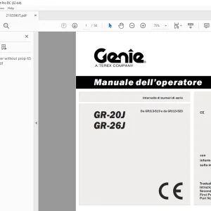 Genie lift GR-20J GR-26J Manuale dell’operatore 216596 PDF