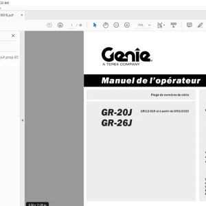 Genie lift GR-20J GR-26J Manuel de l’opérateur PDF