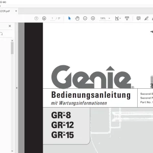 Genie lift GR-8 GR-12 GR-15 Bedienungsanleitung 97752 PDF