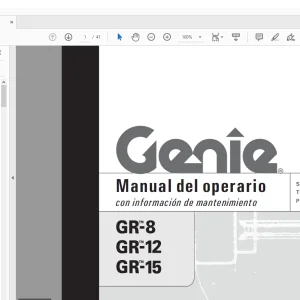 Genie lift GR-8 GR-12 GR-15 Manual del Operario 82440 -  PDF DOWNLOAD
