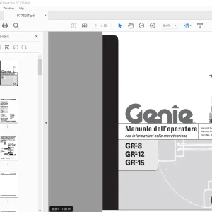 Genie lift GR-8 GR-12 GR-15 Manuale dell’operatore 97752 PDF