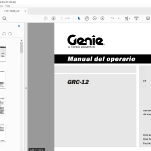 Genie lift GRC-12 Manual del operario 133136  - PDF DOWNLOAD (SPANISH)