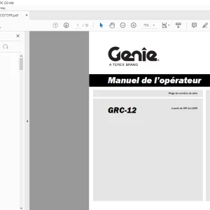Genie lift GRC-12 Manuel de l`Operateur 133573 PDF
