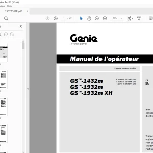 Genie lift GS-1432m GS-1932m GS-1932m XH Manuel de l’opérateur 1307736