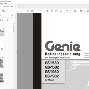 Genie lift GS-1530 GS-1532 GS-1930 GS-1932 Bedienungsanleitung 1000032