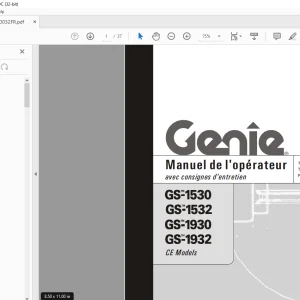 Genie lift GS-1530 GS-1532 GS-1930 GS-1932 Manual de`l Operateur