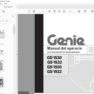 Genie lift GS-1530 GS-1532 GS-1930 GS-1932 Manual del operario 82510