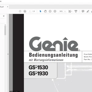 Genie Lift GS-1530 GS-1930 Bedienungsanleitung 39527 PDF Download