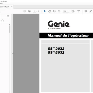 Genie lift GS-2032 GS-2032 Manuel de l’opérateur 1000034  PDF