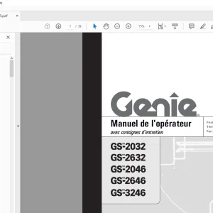 Genie lift GS-2032 GS-2632 GS-2046 GS-2646 GS-3246 Manuel de l’opérateur 46281