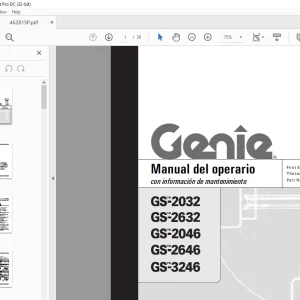 Genie lift GS-2032 GS-2632 GS1-2046 GS-2646 GS-3246 Manual del operario 46281