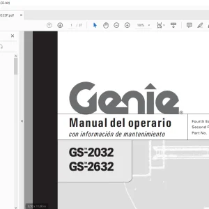 Genie lift GS-2032 GS-2632 Manual del operario 1000033 PDF