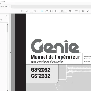 Genie lift GS-2032 GS-2632 Manuel de l`Operateur 1000033