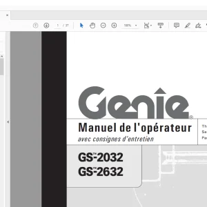 Genie lift GS-2032 GS-2632 Manuel de l’opérateur 97552