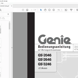 Genie lift GS-2046 GS-2646 GS-3246 Bedienungsanleitung 1000061