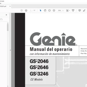 Genie lift GS-2046 GS-2646 GS-3246 CE Models Manual del operario 82785