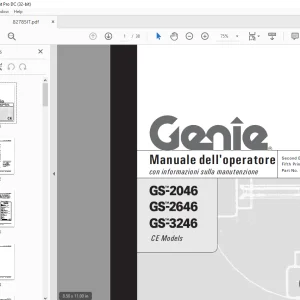 Genie lift GS-2046 GS-2646 GS-3246 Manuale dell'operatore 82785